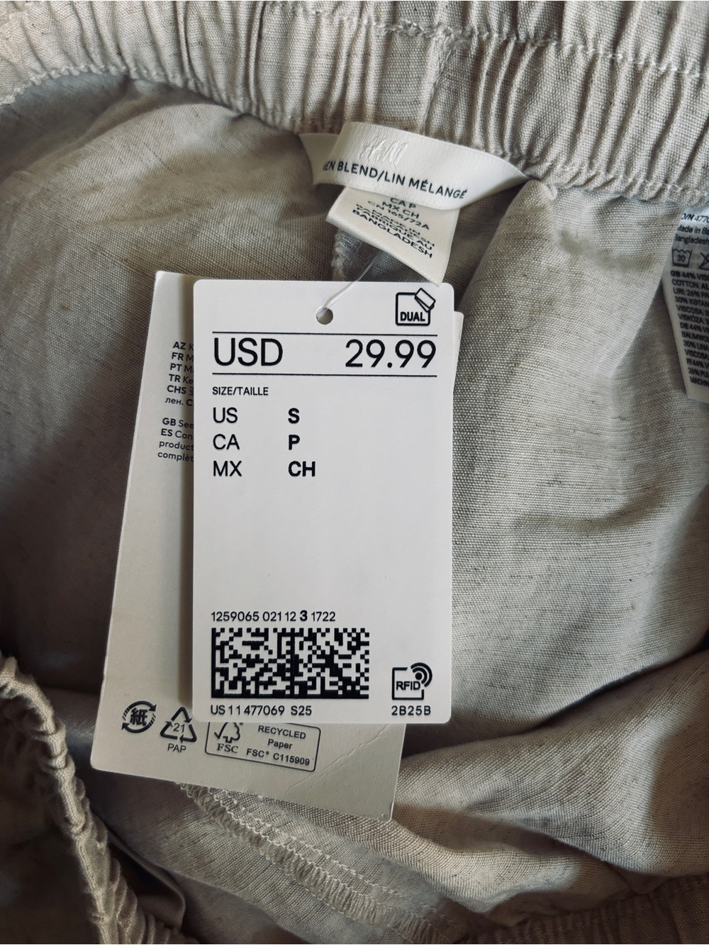 H&M Linen Blend Pants Wide Leg NWT - Picture 5 of 7